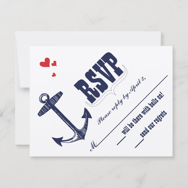 Ancla moderna de arte rojo y naval RSVP (Anverso)