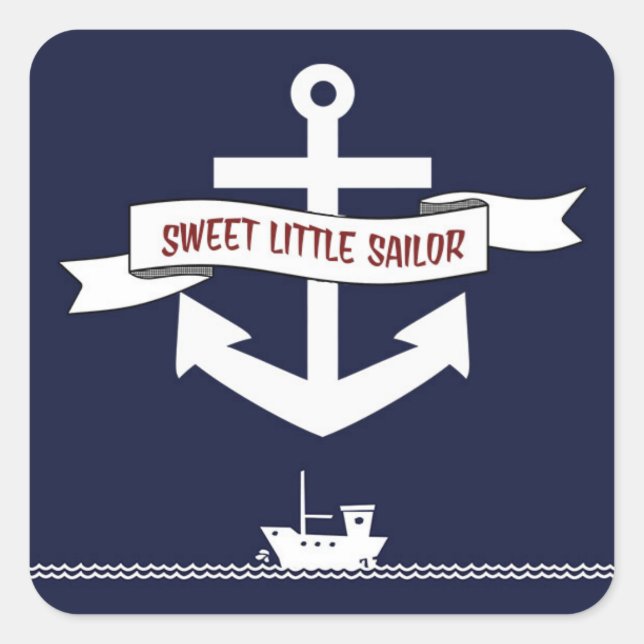 Ancla Náutica Baby Shower : Pegatinas (Anverso)