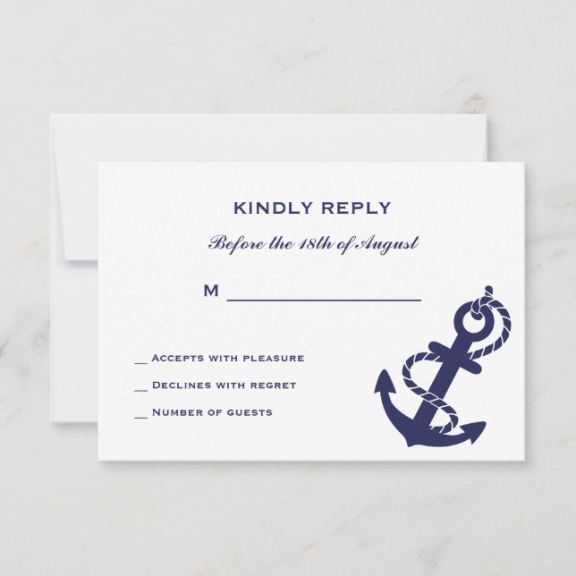 Ancla náutica con invitación a la boda erótica (Anverso)