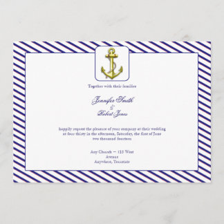 Ancla náutica en la invitación de la boda de la