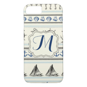 Ancla náutica Monograma iPhone 7 Funda