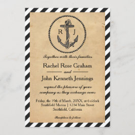 Ancla Náutica Vintage - Invitación a la boda