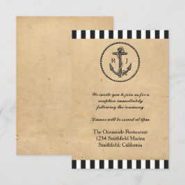 Ancla náutica vintage - Invitación de recepción