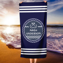 Ancla naval y toalla de playa personalizada Rope