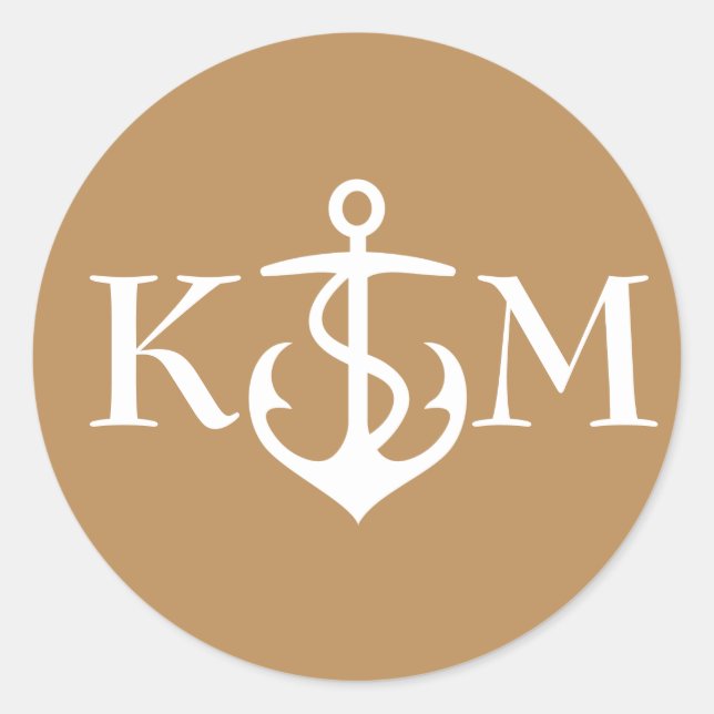 Ancla Pegatina con Iniciales en Oro (Anverso)
