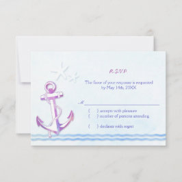 Ancla púrpura Boda Náutica RSVP