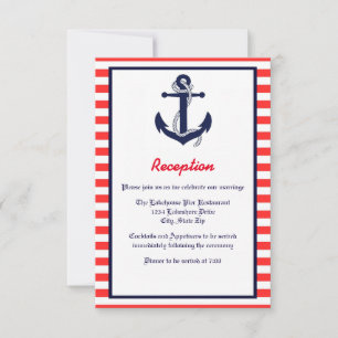 Ancla Roja Blanca y Azul - Invitación a la Recepci