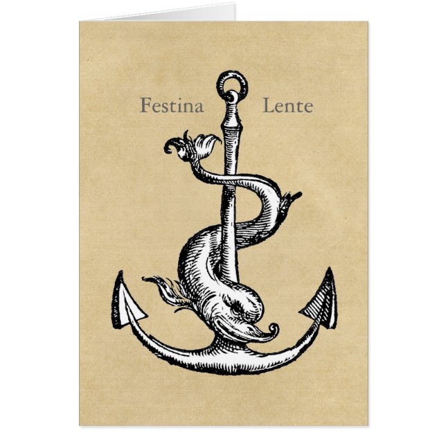 Ancla y delfín - Festina Lente (Frente)