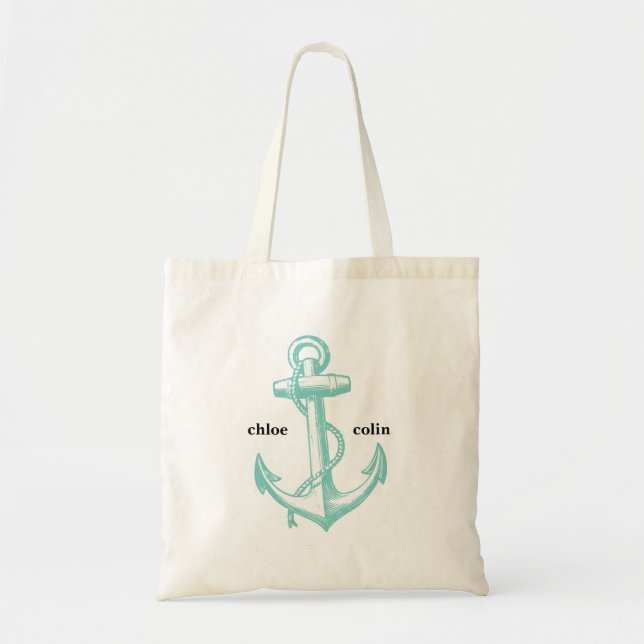 Anclado por el amor - la bolsa de asas agradable (Frente)