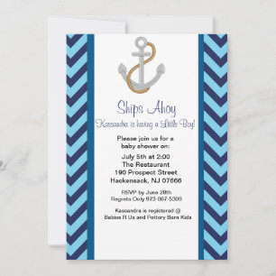 Ancladores lejos de la invitación de Baby Shower N