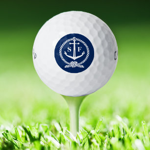 Anclaje azul náutico clásico de la bola de golf mo