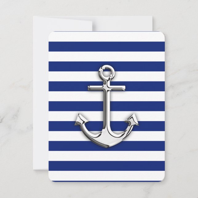 Anclaje cromado en franjas de la marina (Anverso)