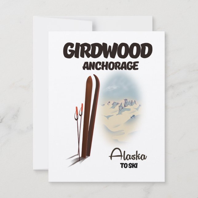 Anclaje de Girdwood poster de esquí de Alaska (Anverso)