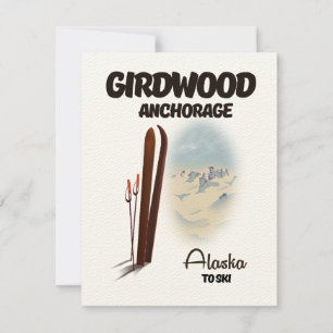 Anclaje de Girdwood poster de esquí de Alaska