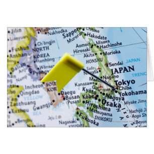Anclaje de mapa colocado en Tokio, Japón en el map