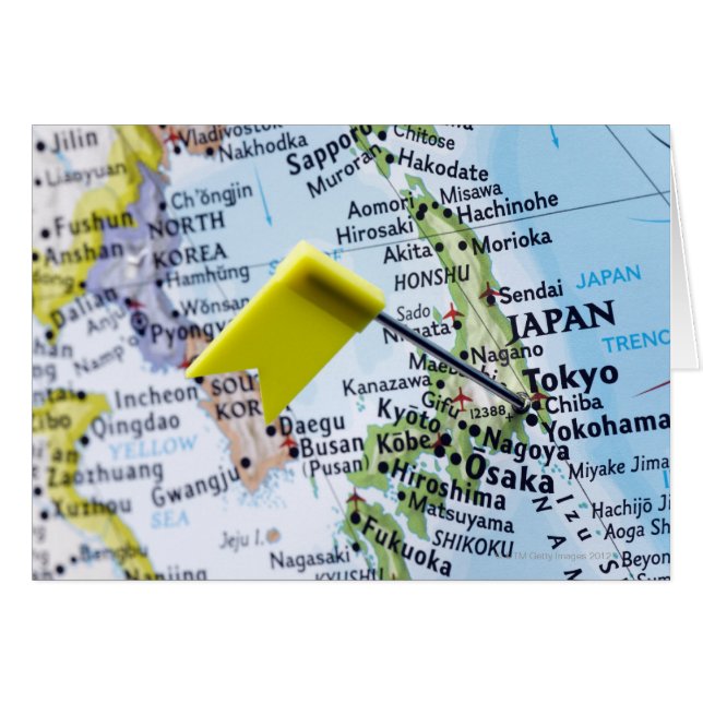 Anclaje de mapa colocado en Tokio, Japón en el map (Anverso (Horizontal))