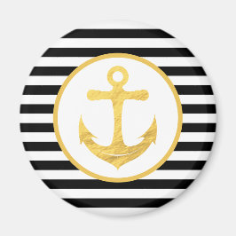 Anclaje de oro nautico y imán de franjas negras