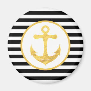 Anclaje de oro nautico y imán de franjas negras