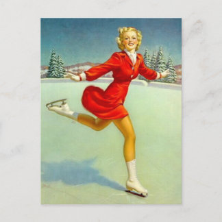Anclaje de patinaje sobre hielo chica postal de ar