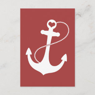 Anclaje del corazón rojo Boda náutica RSVP