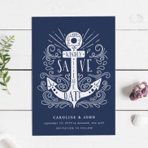 Anclaje dibujado a mano Guardar la tarjeta de fech