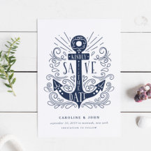 Anclaje dibujado a mano Guardar la tarjeta de fech