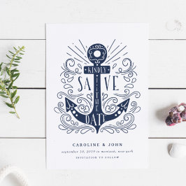 Anclaje dibujado a mano Guardar la tarjeta de fech