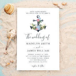 Anclaje floral de la marina | Invitación a bodas d