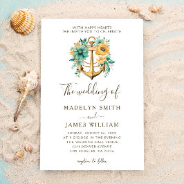 Anclaje floral elegante | Invitación a bodas de ve