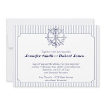 Anclaje náutico sobre la invitación a la boda de l