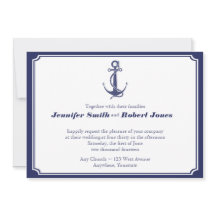 Anclaje náutico sobre la invitación a la boda nava