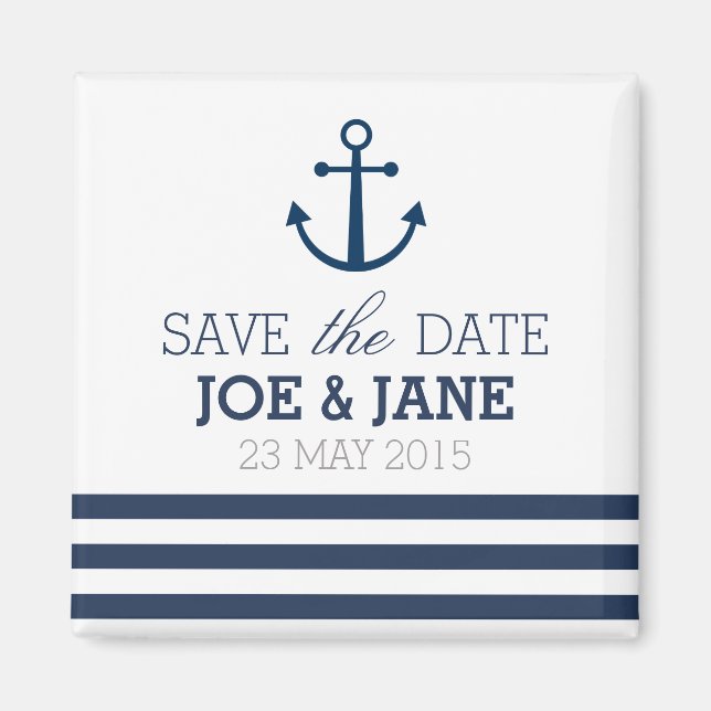 Anclaje rayado guardar el imán de fecha (Frente)