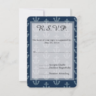Anclajes azules de la marina Boda RSVP