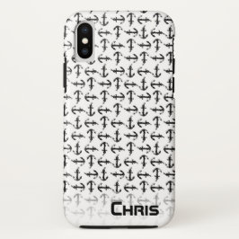 Anclar funda de teléfono celular iphone en blanco