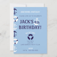 Anclas Aweigh Invitación al cumpleaños