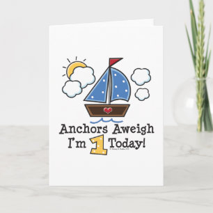 Anclas Aweigh Sailboat Invitaciones de cumpleaños 