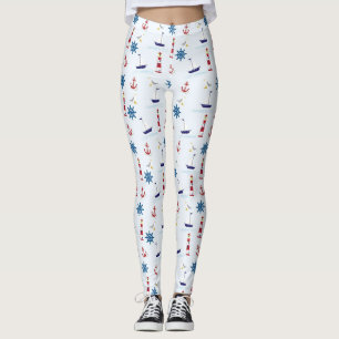 Anclas oceánicas náuticas y faros Leggings