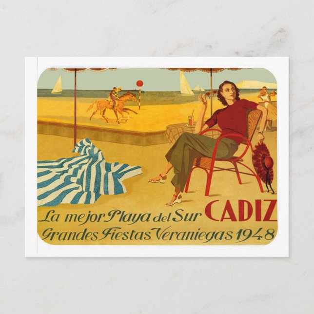 Andalucía de la Vintage Postal Cádiz por RetroChar (Anverso)