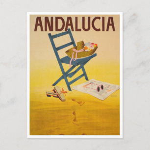 Andalucía, España, tarjeta postal de viaje de époc