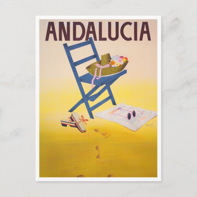 Andalucía España tarjeta postal de viaje vintage (Anverso)