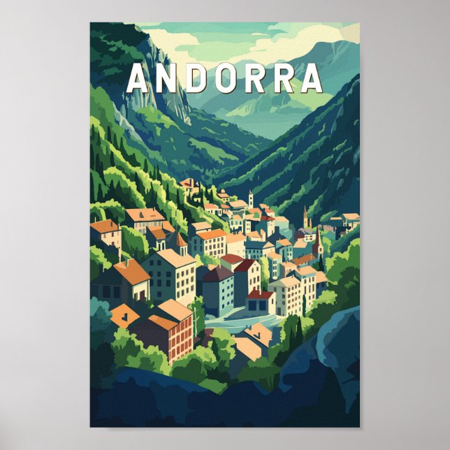 Andorra Viaje Arte Vintage (Frente)