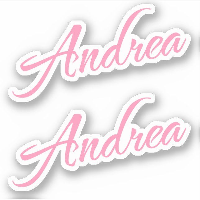 Andrea Nombre decorativo en Pegatina rosa x2 (Anverso)