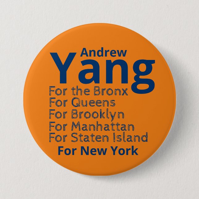 Andrew Yang para el botón de alcalde (Anverso)