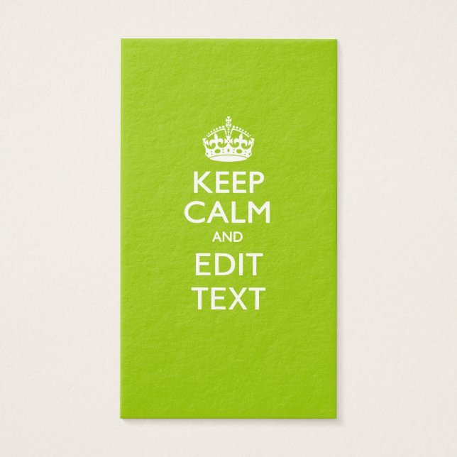 Android Green Mantenga la calma y su texto (Frente)