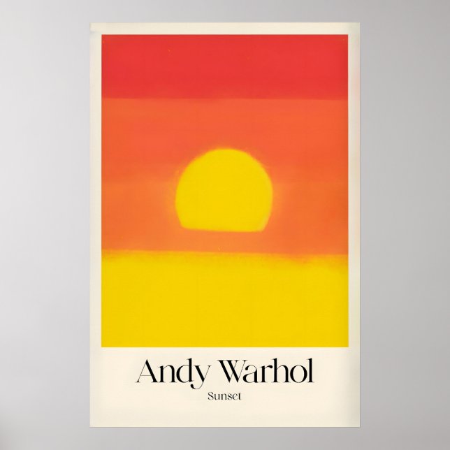 Andy Warhol Atardecer Rojo Amarillo Arte Abstracto (Frente)