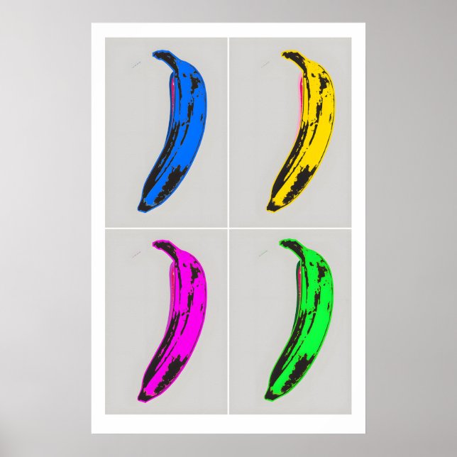 Andy Warhol Quad Bananas Arte Impreso Vintage Po (Frente)