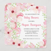 Anema de invitación Baby Shower de flor acuática