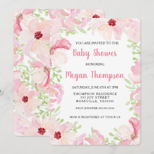 Anema de invitación Baby Shower de flor acuática