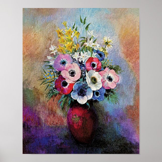 Anémonas de Odilon Redon - Simbolismo del Arte Fin (Frente)