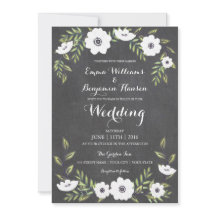 Anémonas pintadas de Chalkboard - invitación a la 